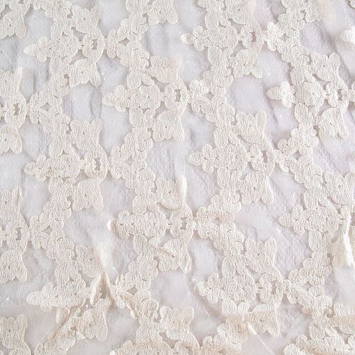 Кружево с пайетками 012-20757 молочный