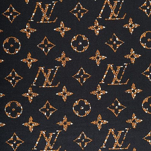 Штапель 069-06805 черный принтованный