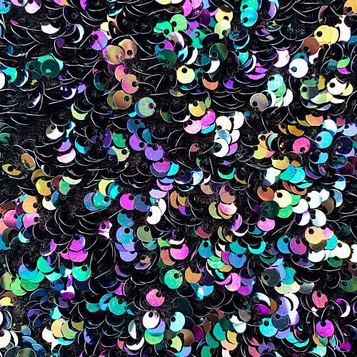 Бархат с пайетками К33-491 черный