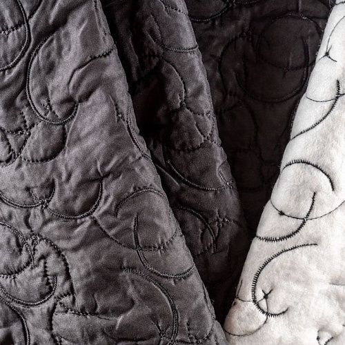 Ткань курточная с вышивкой К09-130 черный 