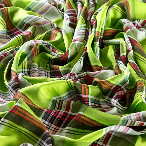 Штапель 069-08317 салатовый принтованный