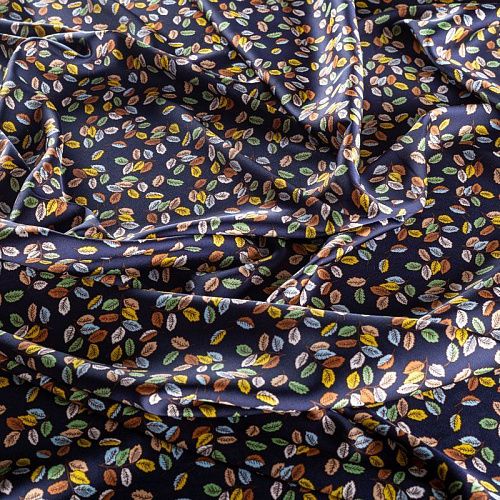 Шелк синтетический 065-01443 темно-синий принтованный