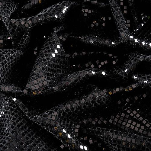 Трикотаж с пайетками 056-11077 черный