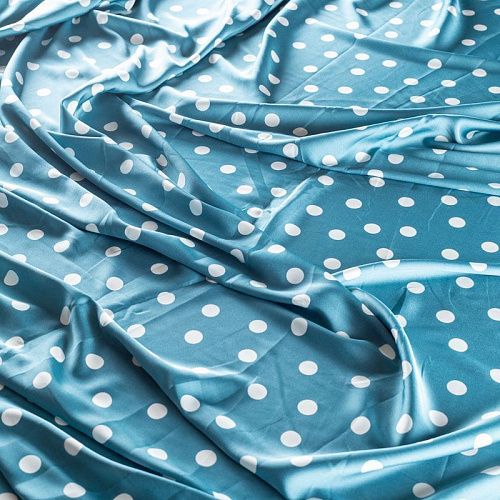 Шелк синтетический 065-01335 серо-голубой принтованный