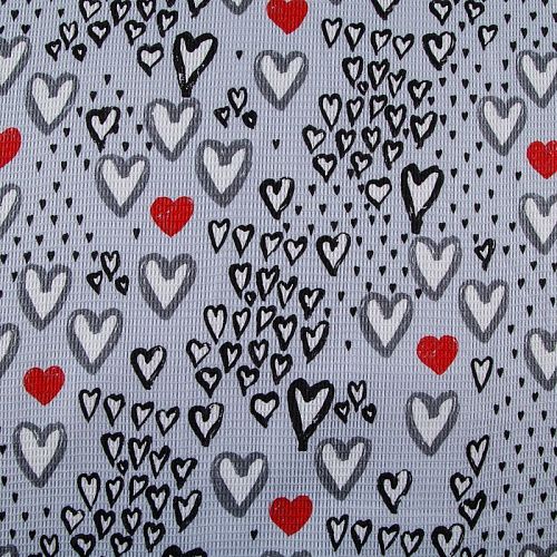 Полотно вафельное 007-13891 серый принтованный