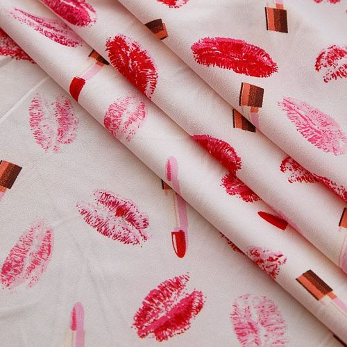 Вискоза "Лоренцо" стрейч 036-17684 молочный принтованный