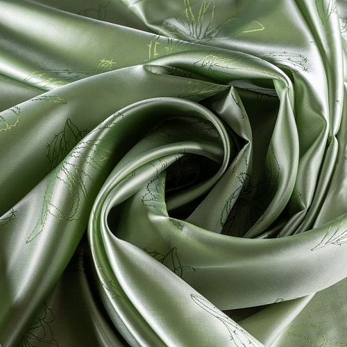 Ткань подкладочная К36-243 зеленый ментоловый жаккардовый