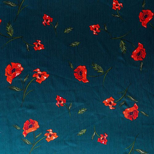 Креп-шифон жатка 027-01295 петроль принтованный