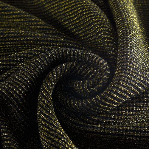 Трикотаж вязаный 056-05768 черный с люрексом