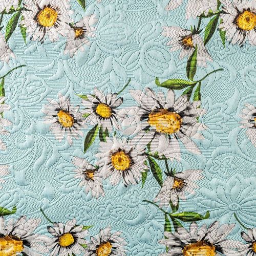 Жаккард К13-216 голубой принтованный