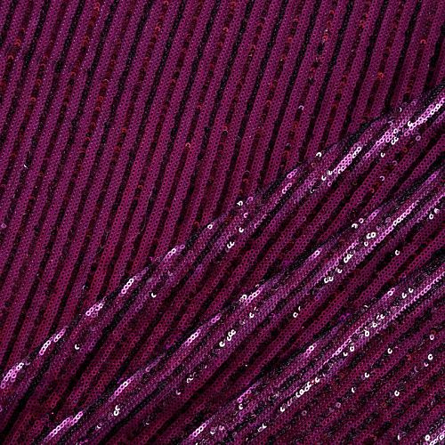 Ткань с пайетками 055-04095 пурпурный однотонный
