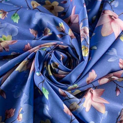 Вискоза "Лоренцо" К33-485 голубой принтованный