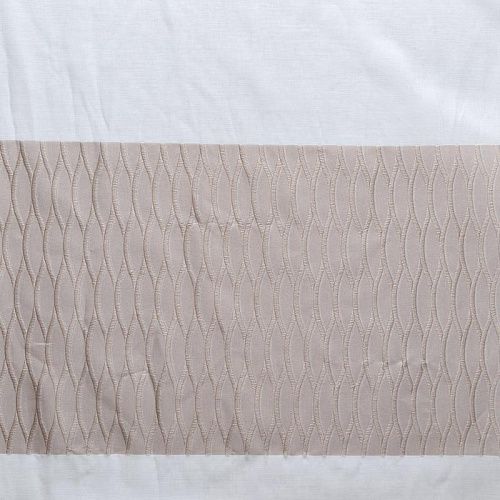 Тюль жаккардовый Т413-01-17 бежево-белый