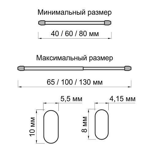 Мини-карниз Кафе d10 мм 60-100 см 163.513.60-60 латунь
