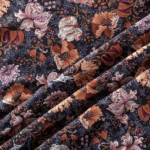 Вискоза с люрексом 009-00903 черный принтованный