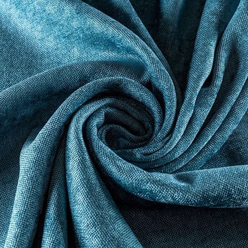 Ткань портьерная шенилл h-300 см 21-02-00086 темно-бирюзовый однотонный