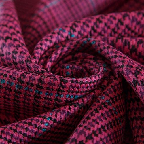 Ткань костюмная 025-14715 фуксия принтованный