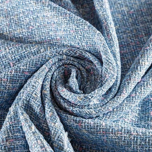 Твид шанель 052-05387 голубой мультиколор