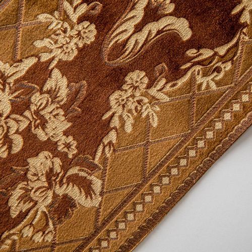 Бордюр велюровый 15 см 0000-357-104-022 коричневый с цветами