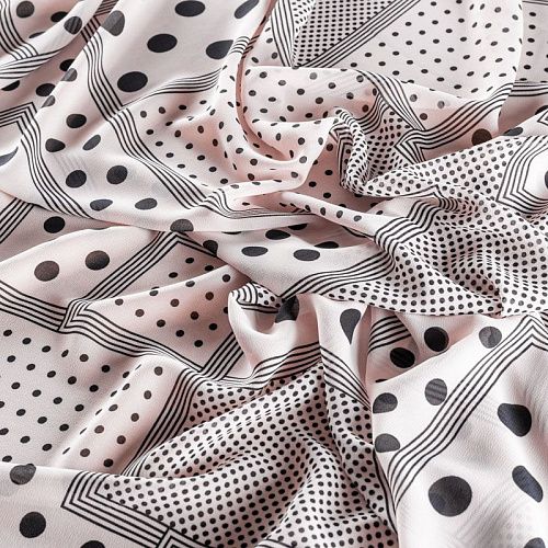 Креп-шифон 027-01435 светло-розовый принтованный