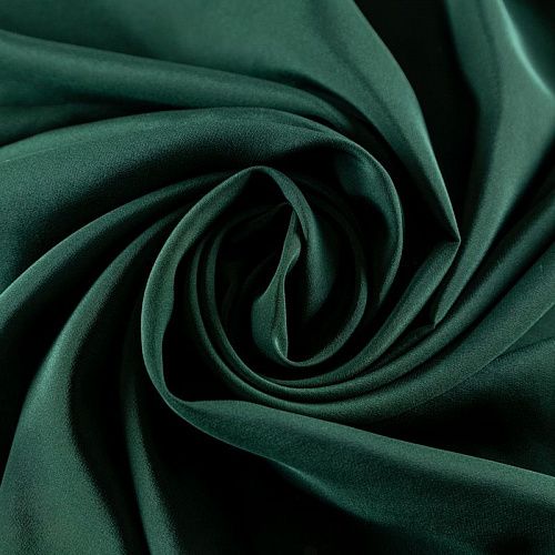 Крепдешин натуральный 028-09563 бутылочный зеленый однотонный