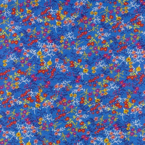Хлопок К29-080 васильковый принтованный