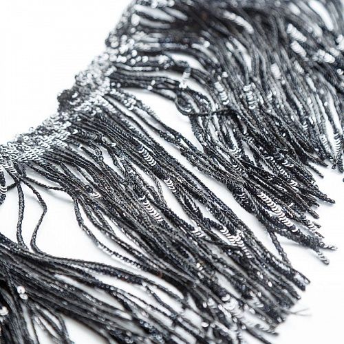 Бахрома 175 мм с пайетками PA0802 черный