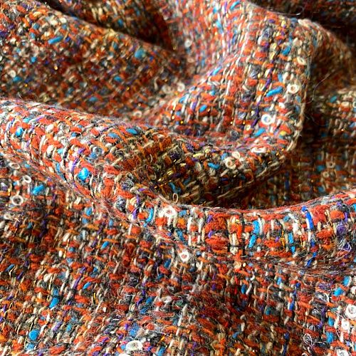 Твид шанель К17-173 терракотовый мультиколор