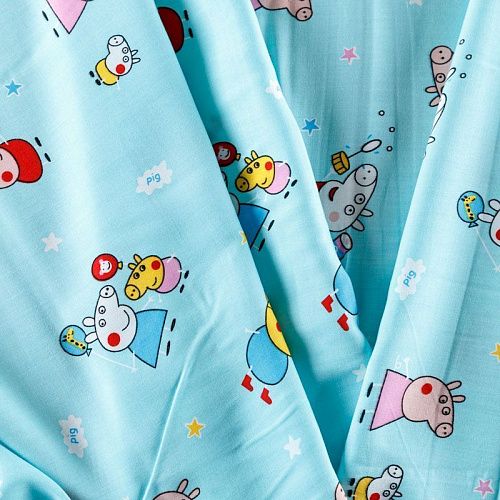 Штапель 069-08272 ментоловый принтованный