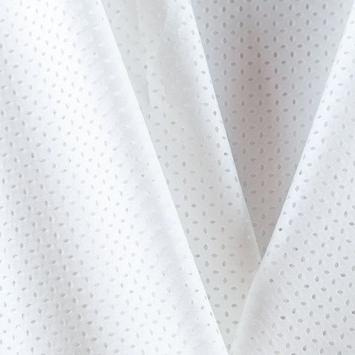 Хлопок с перфорацией 063-08566 молочный однотонный