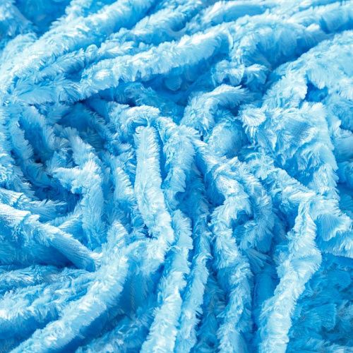 Мех искусственный 037-10156 небесно-голубой однотонный