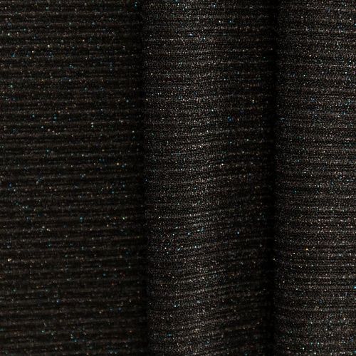 Трикотаж гофре с люрексом К33-521 черный