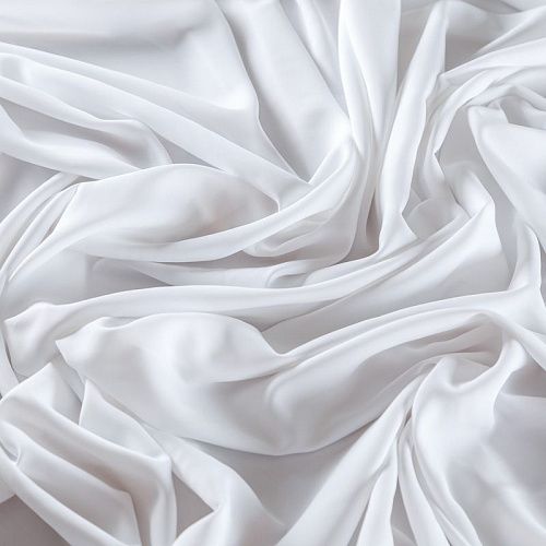 Креп стрейч 026-09718 белый однотонный