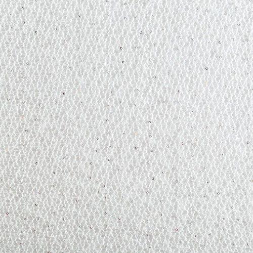 Трикотаж вязаный с пайетками 056-03468 белый однотонный