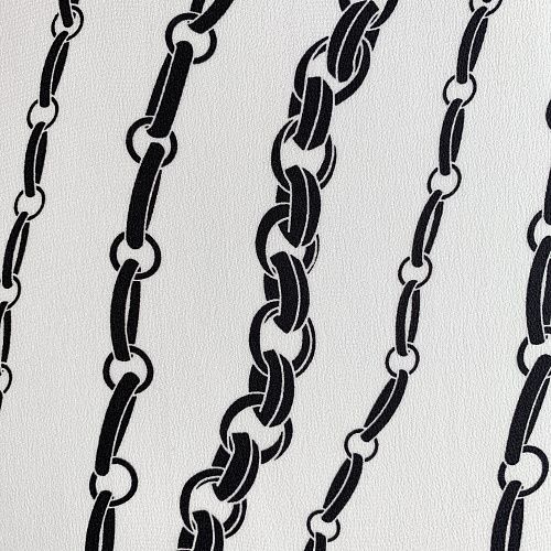 Крепдешин натуральный К32-322 белый принтованный