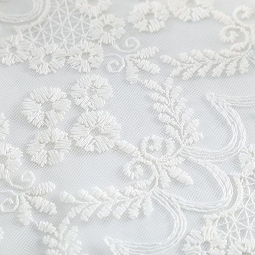 Тюль сетка с вышивкой 08-01-00372 кремовый