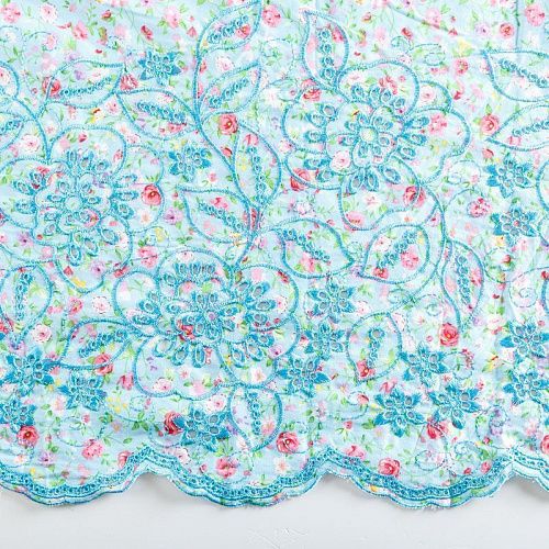 Шитье 067-07609 светло-голубой принтованный