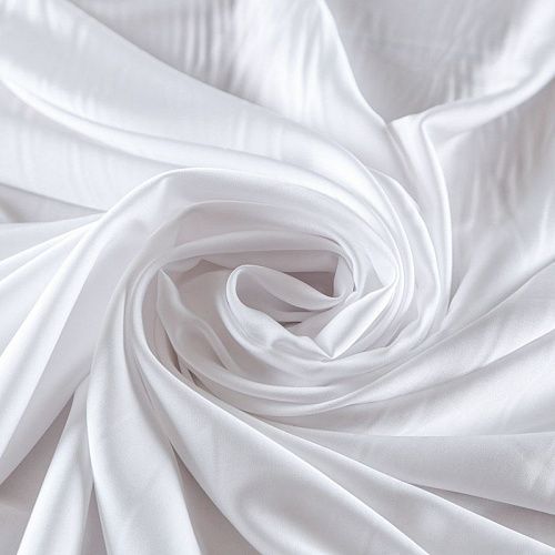 Шелк синтетический 065-08989 белый однотонный