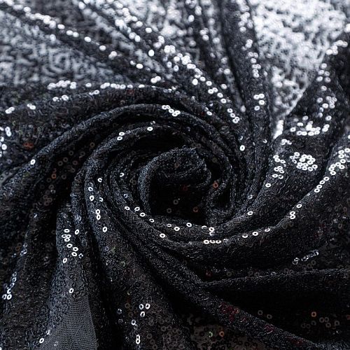 Пайетки на сетке 055-08985 черный однотонный