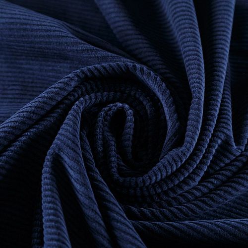 Вельвет 008-05758 темно-синий однотонный