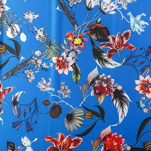 Вискоза "Лоренцо" 036-08331 сине-голубой принтованный