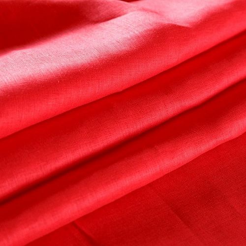 Лен натуральный 035-08907 красный однотонный