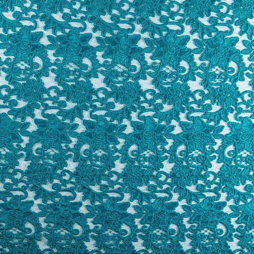 Гипюр на сетке К19-706 бриллиантовая зелень