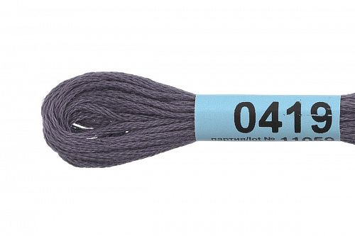 Нитки для вышивания Gamma мулине 8 м 0419 темно-серый