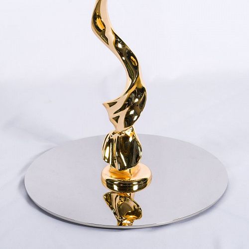 Столик журнальный d-40 см BJ-228-green металл/камень