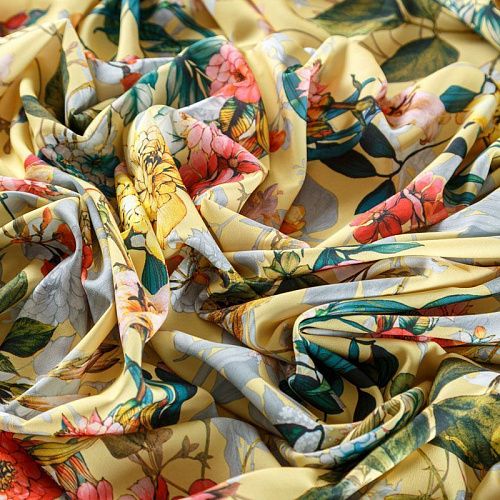 Вискоза "Лоренцо" 036-08181 светло-желтый принтованный