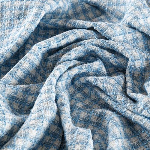 Твид шанель 052-05376 молочно-голубой