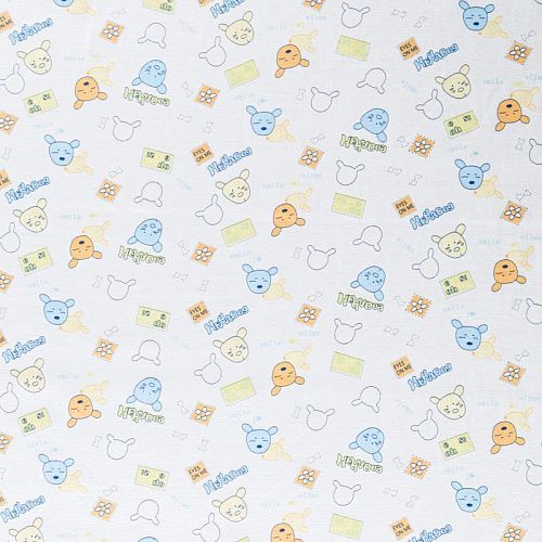 Трикотаж 056-09780 белый принтованный