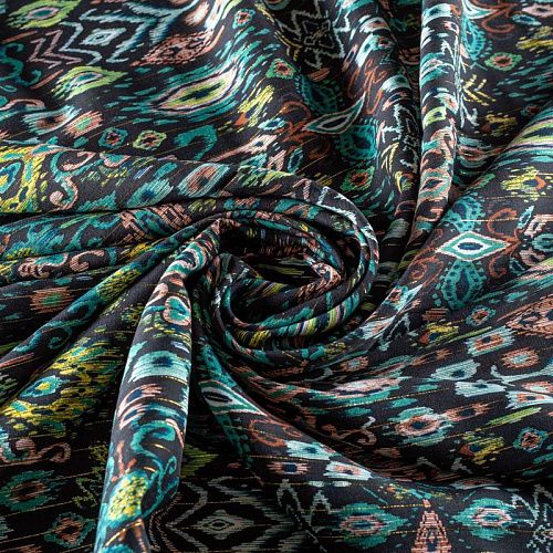 Вискоза с люрексом 009-00899 черный принтованный