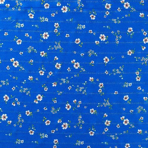 Вискоза с люрексом 009-1002 васильковый принтованный